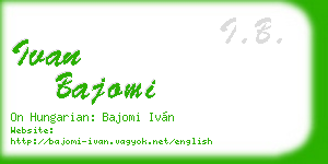 ivan bajomi business card